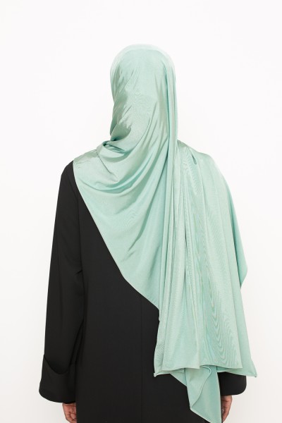Aqua satin jersey hijab