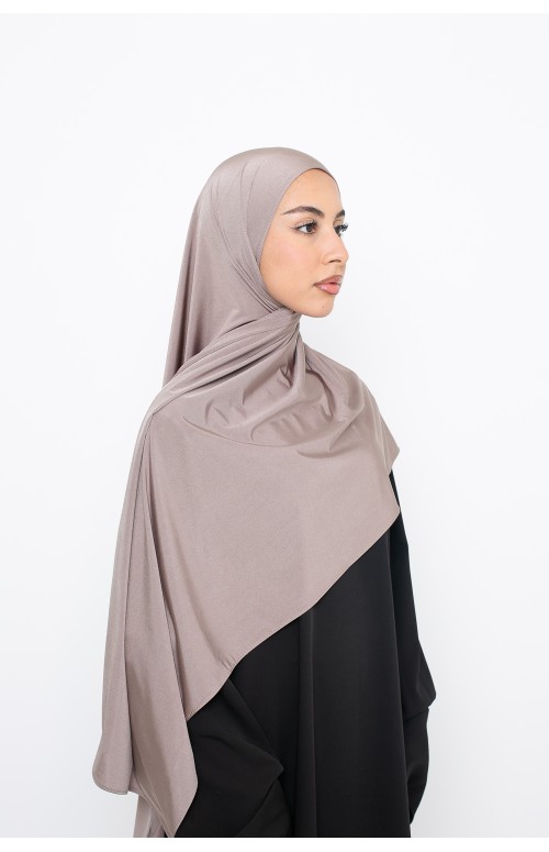 Hijab jersey satin premium taupe