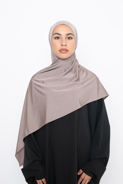 Dark taupe satin jersey hijab