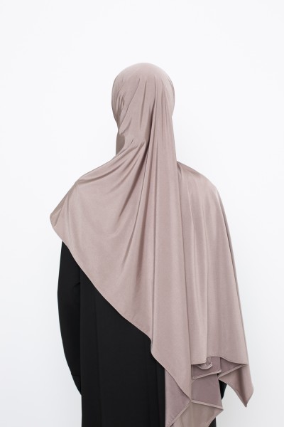 Dark taupe satin jersey hijab