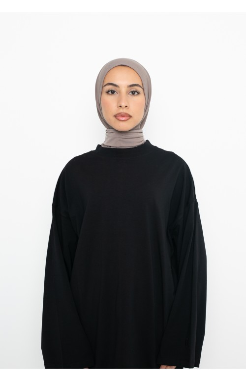 Hijab sport à enfiler moderne taupe
