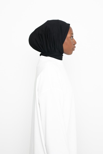 Hijab sport jersey à nouer noir