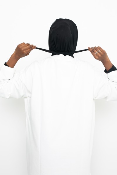 Hijab sport jersey à nouer noir