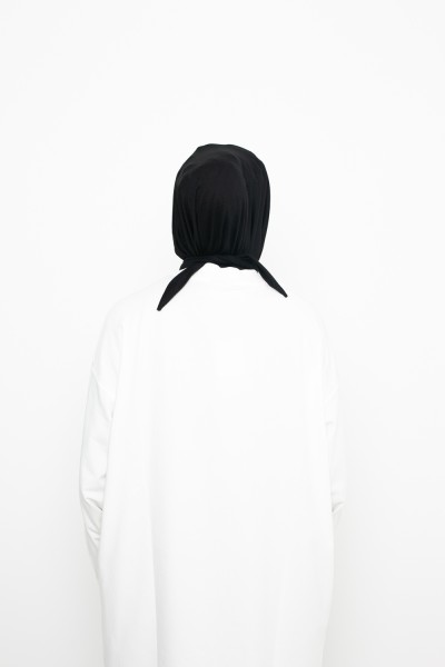 Hijab sport jersey à nouer noir