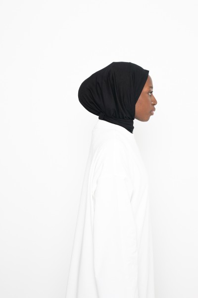 Hijab sport jersey à nouer noir