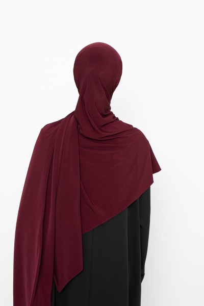Ready-to-tie hijab Premium jersey burgundy