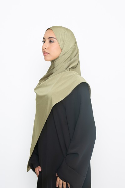 Hijab jersey satin khaki light