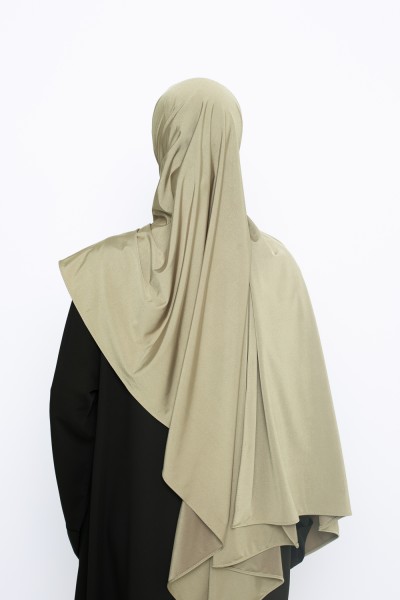 Hijab jersey satin khaki light