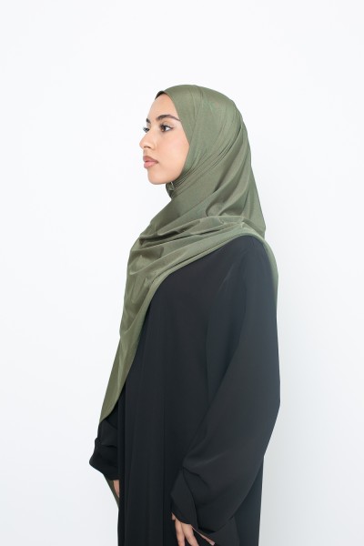 Khaki satin jersey hijab
