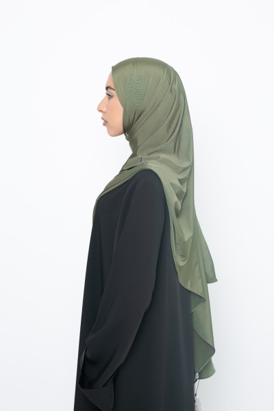 Khaki satin jersey hijab