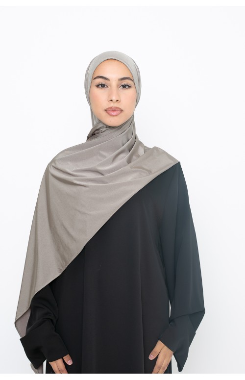 hijab jersey satin taupe grey