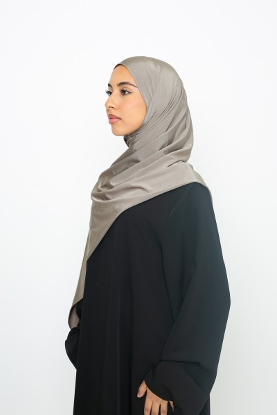 Hijab jersey satin taupe olive