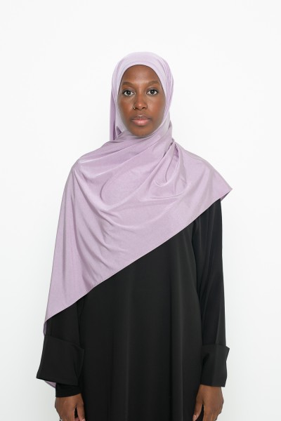 Lilac satin jersey hijab