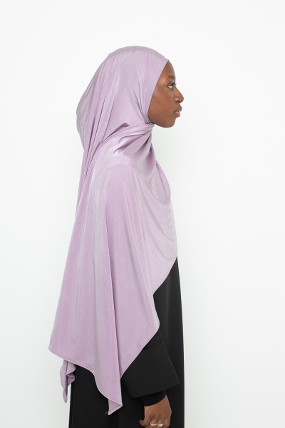 Lilac satin jersey hijab