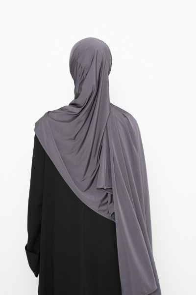 Dark grey satin jersey hijab