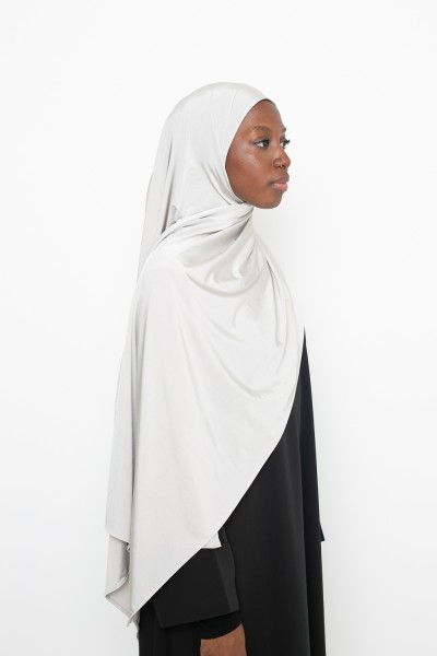 Greige satin jersey hijab