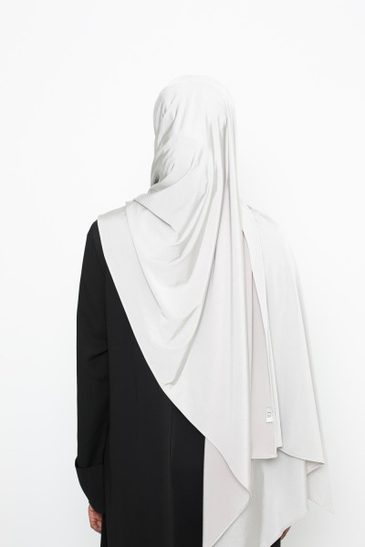 Greige satin jersey hijab
