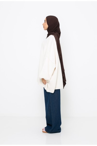 Pull oversize maille crème