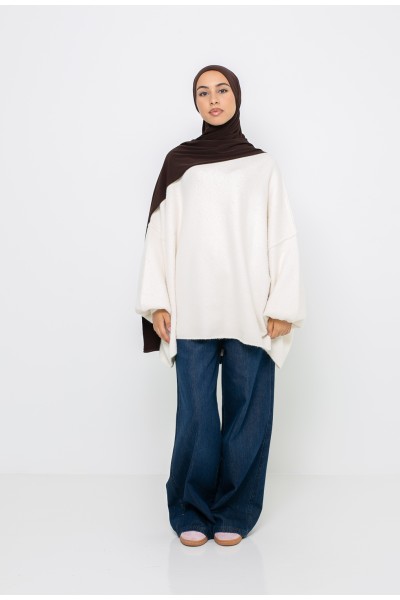 Pull oversize maille crème