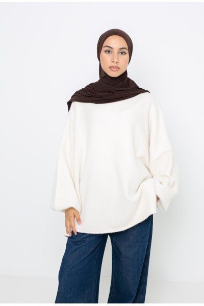 Pull oversize maille crème