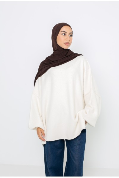 Pull oversize maille crème
