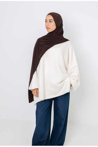 pull grosse maille épais crème
