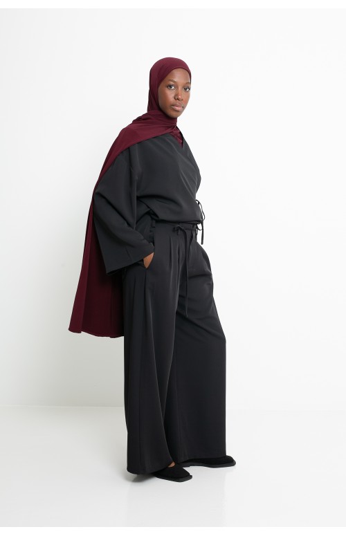 Veste création tailleur à nouer pour femme musulmane. Boutique mode hijab.