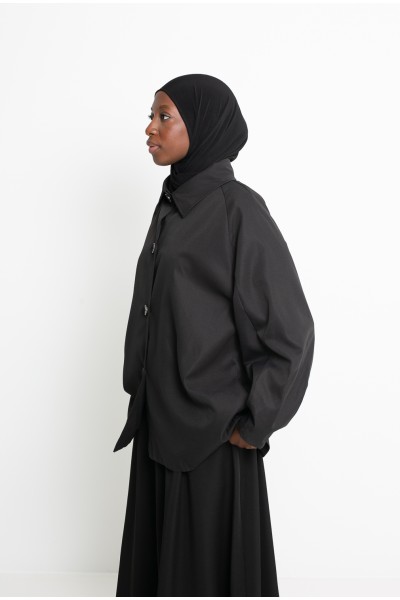 Tokyo minimalist black trench coat