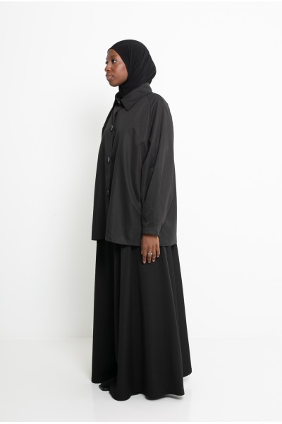 Tokyo minimalist black trench coat