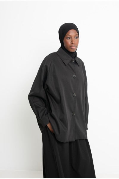 Trench minimaliste Tokyo noir