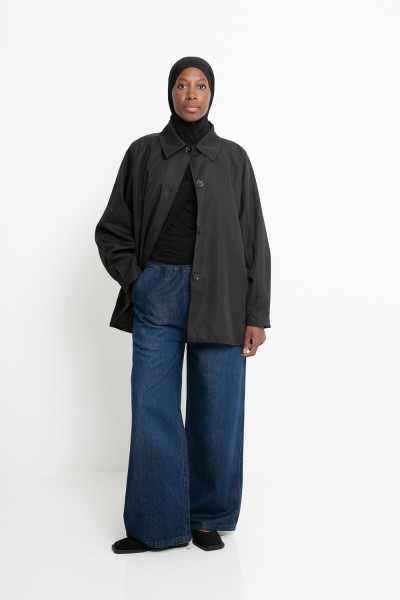 Tokyo minimalist black trench coat