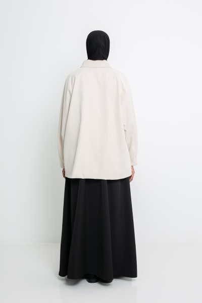 Minimalist Tokyo greige trench coat
