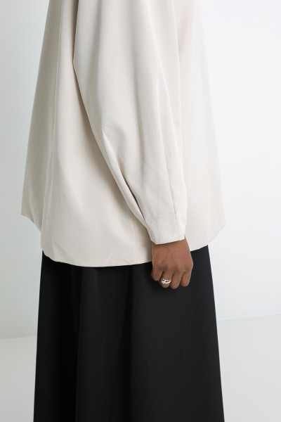 Minimalist Tokyo greige trench coat