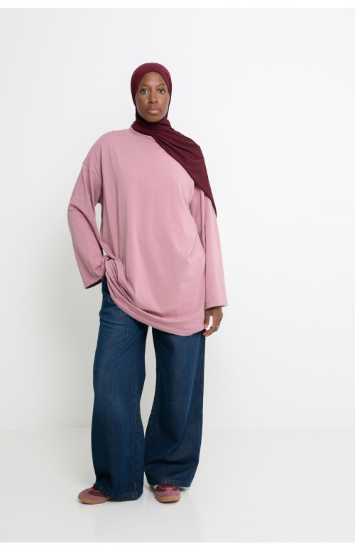 Maxi t-shirt rose pour femme musulmane
