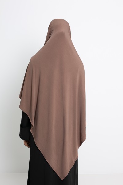 Khimar Jersey premium taupe marrón
