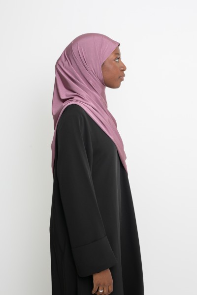 Rosy plum satin jersey hijab
