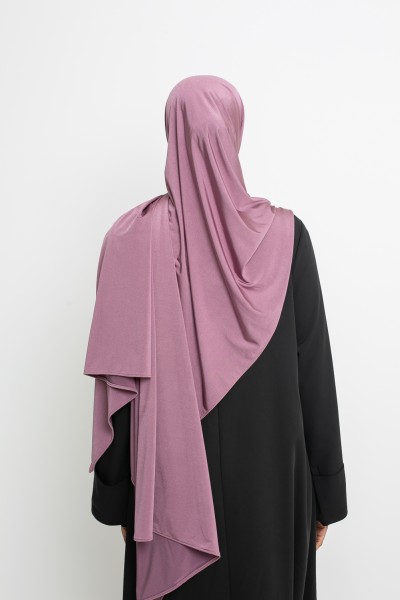 Rosy plum satin jersey hijab