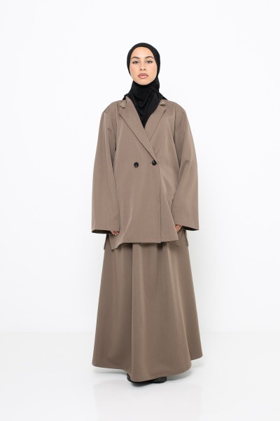 Ensemble blazer et jupe tailleur ample pour femme musulmane
