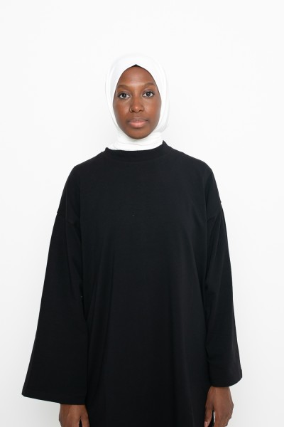Sport-Hijab aus cremefarbenem Jersey zum Binden