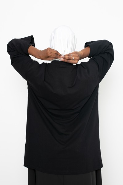 Sport-Hijab aus cremefarbenem Jersey zum Binden