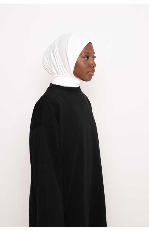 Hijab sport à nouer blanc