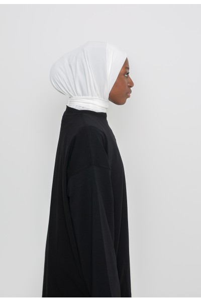 Sport-Hijab aus cremefarbenem Jersey zum Binden