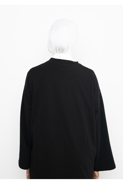 Sport-Hijab aus cremefarbenem Jersey zum Binden