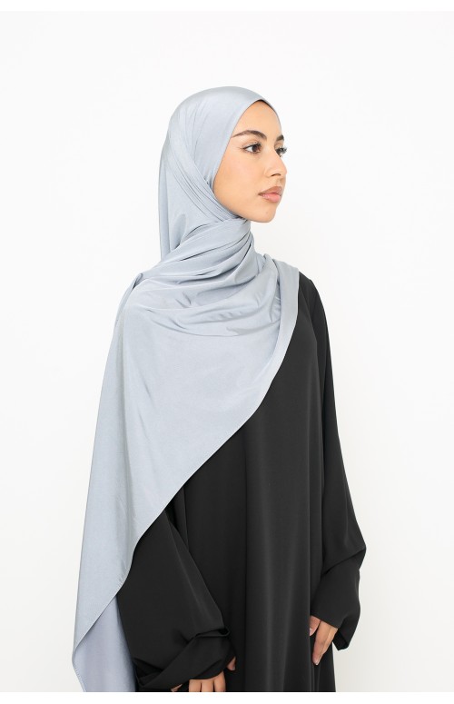 Hijab jersey satin argent