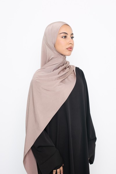 Hijab jersey satin rosy taupe