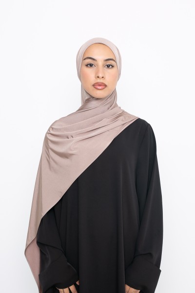 Hijab jersey satin rosy taupe