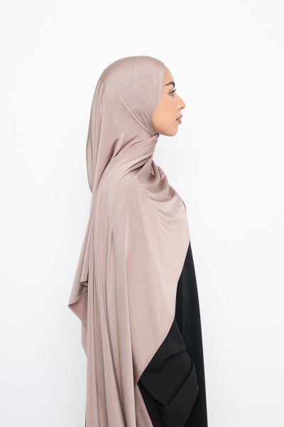 Hijab jersey satin rosy taupe