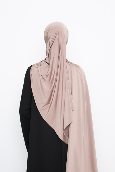 Hijab jersey satin rosy taupe