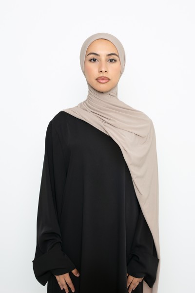 Ready-to-tie hijab Premium jersey greige