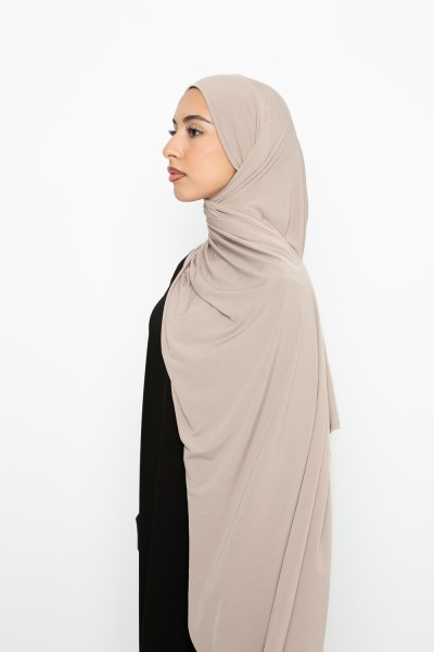 Ready-to-tie hijab Premium jersey greige